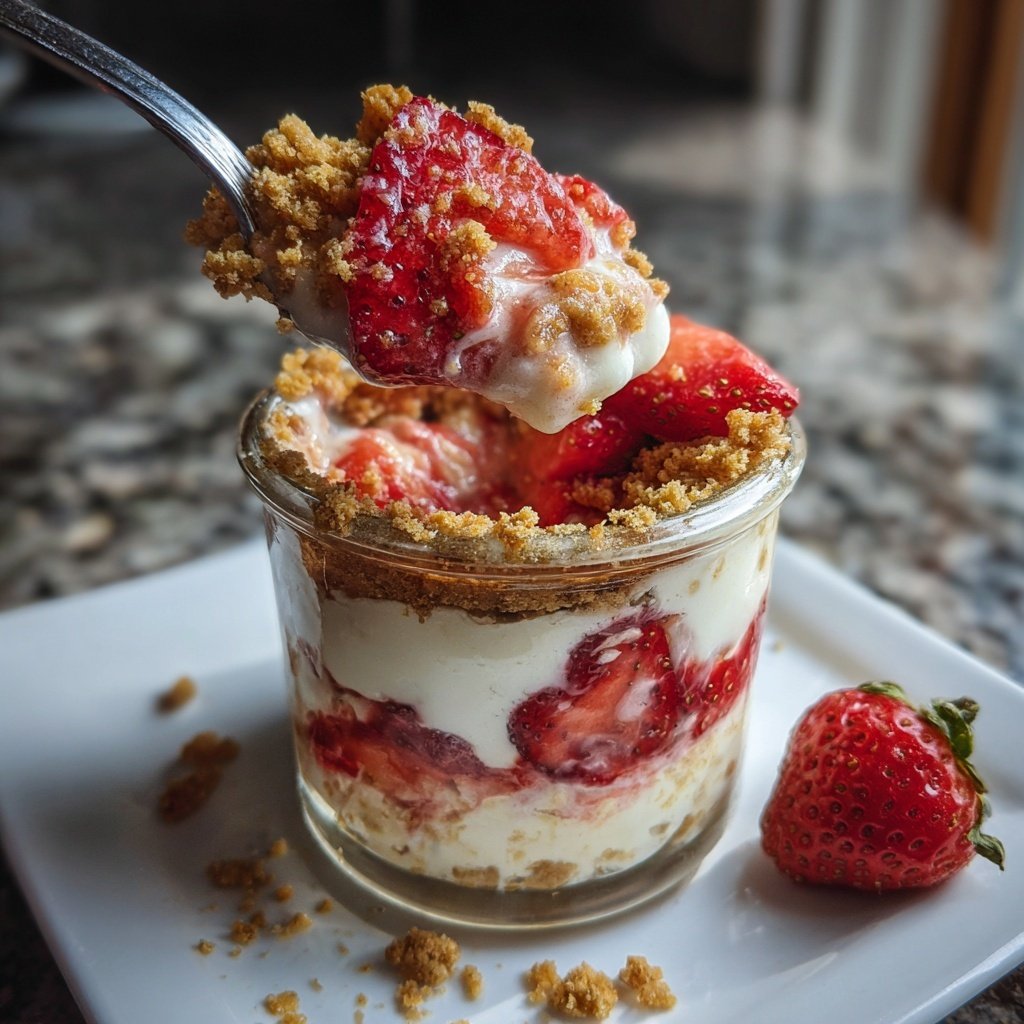 Strawberry Cheesecake Overnight Oats No Bake