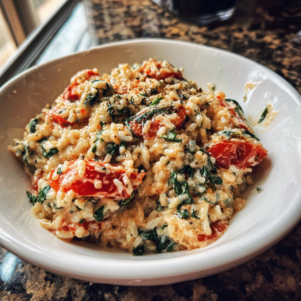 Creamy Spinach Tomato Rice