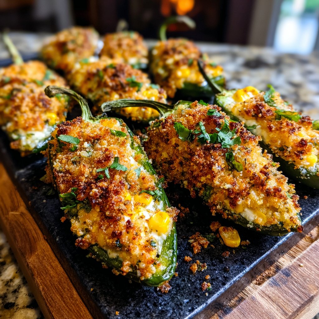 Jalapeno Poppers Stuffed with Corn