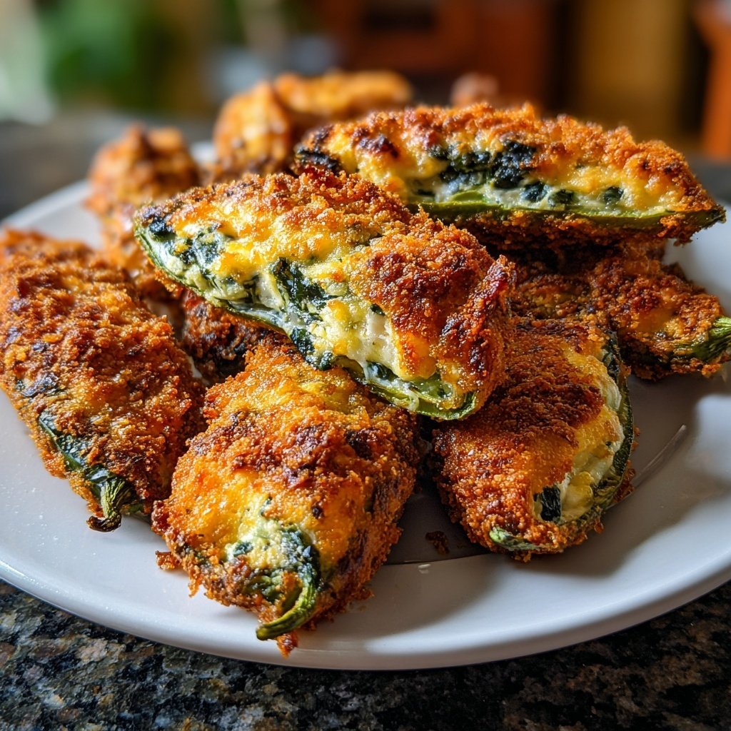 Jalapeno Poppers with Spinach Feta Filling