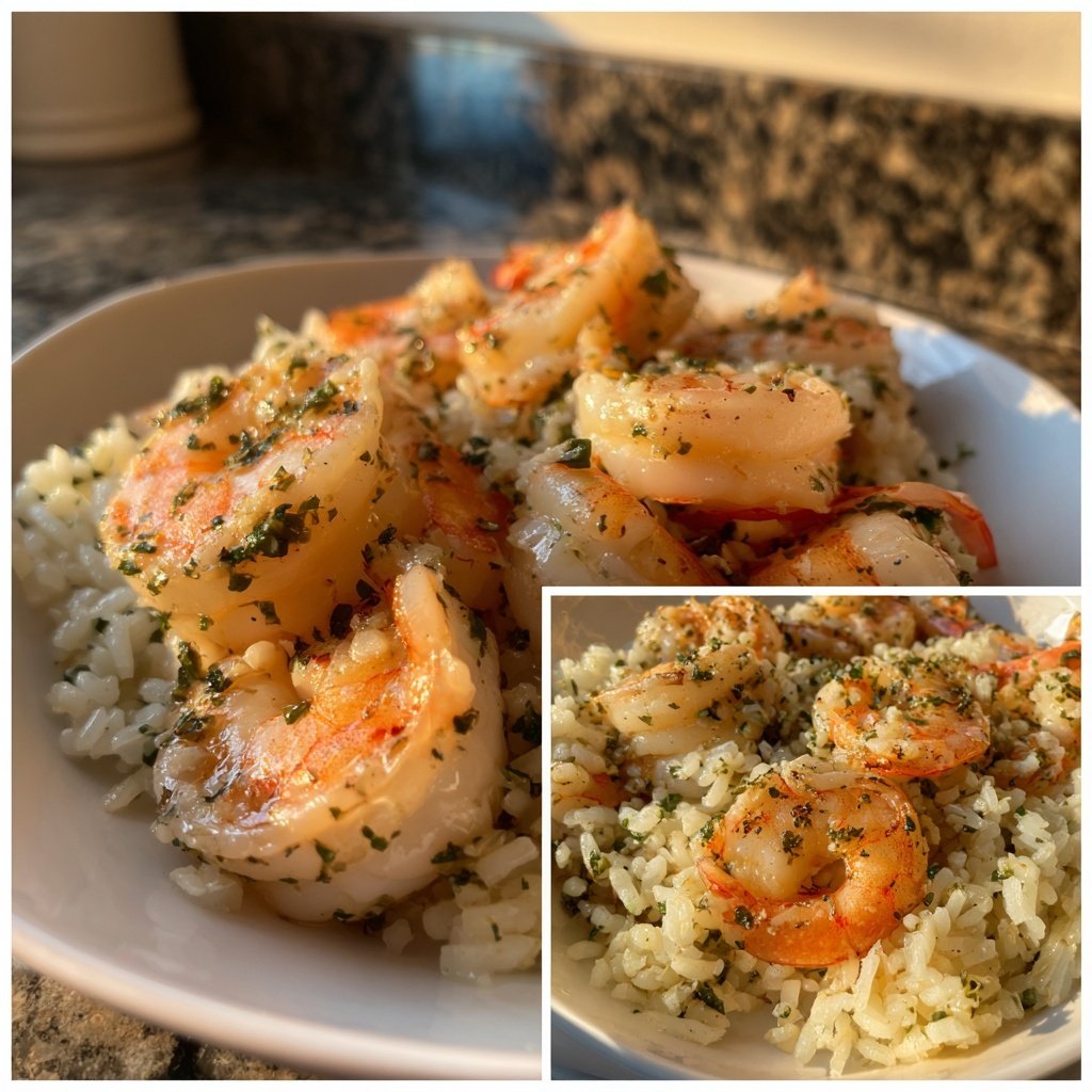 Garlic Butter Shrimp With Rice