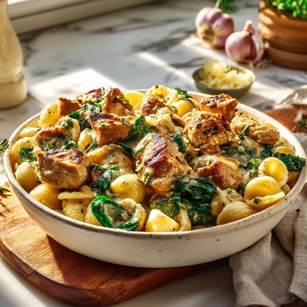High Protein Chicken Pasta Bowl
