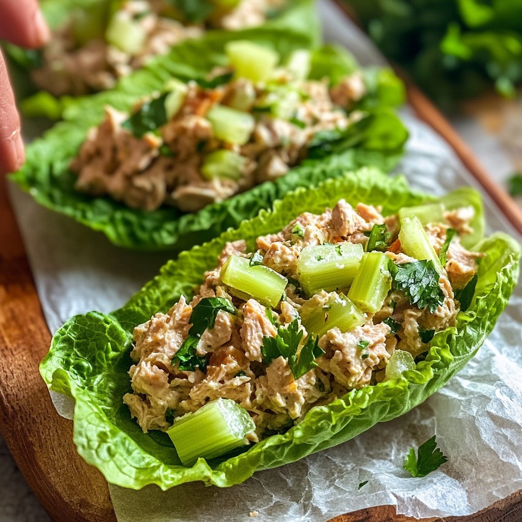 Simple Tuna Salad Lettuce Wrap Lunch