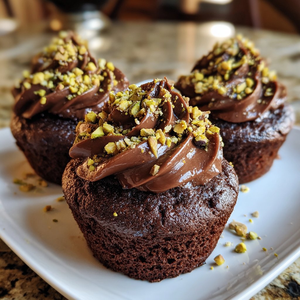 Chocolate Pistachio Cupcakes