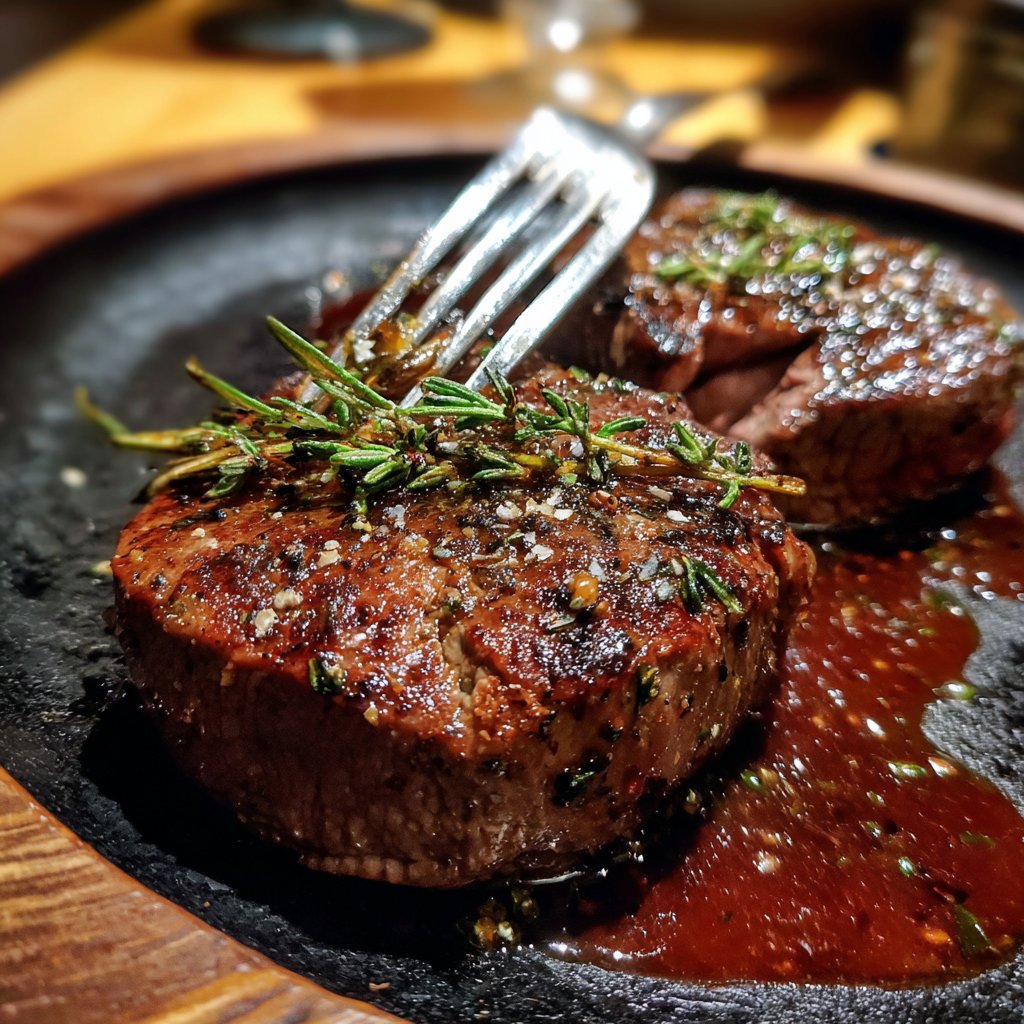 Romantic Filet Mignon with Red Wine Sauce