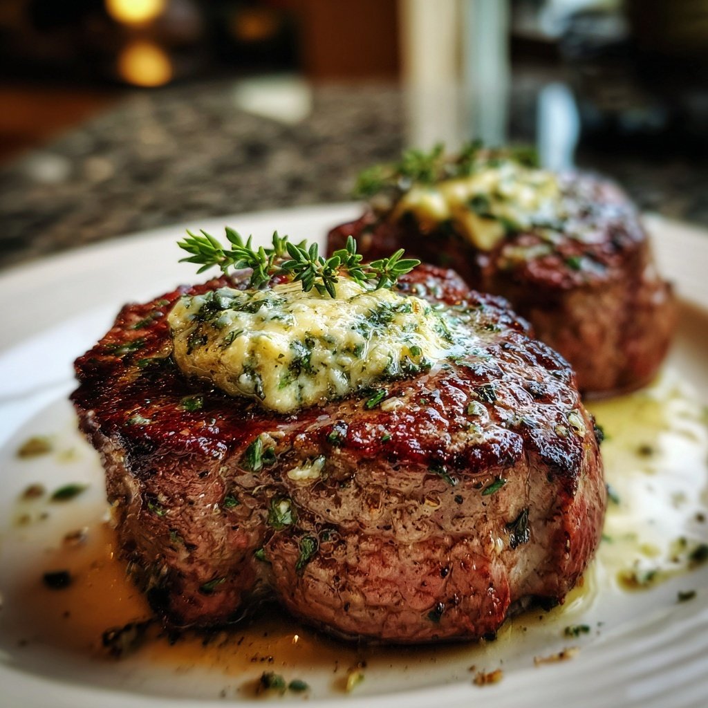 Filet Steak with Red Wine Butter